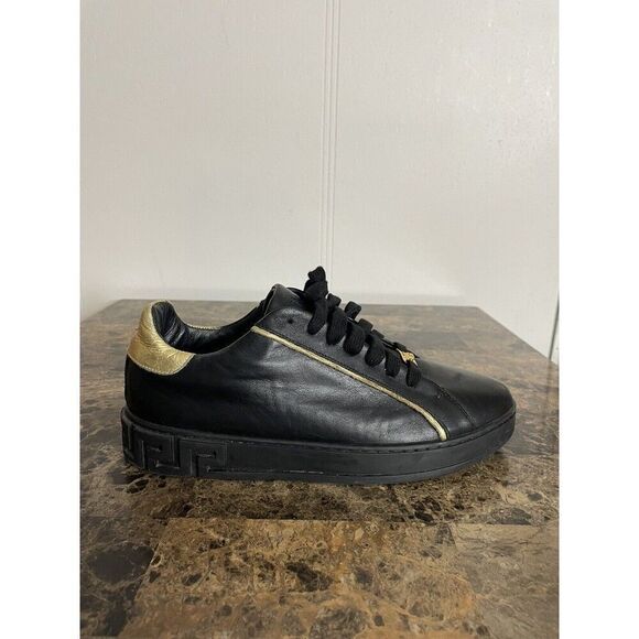 VERSACE Leather Studded Accents Sneakers - Picture 1 of 13